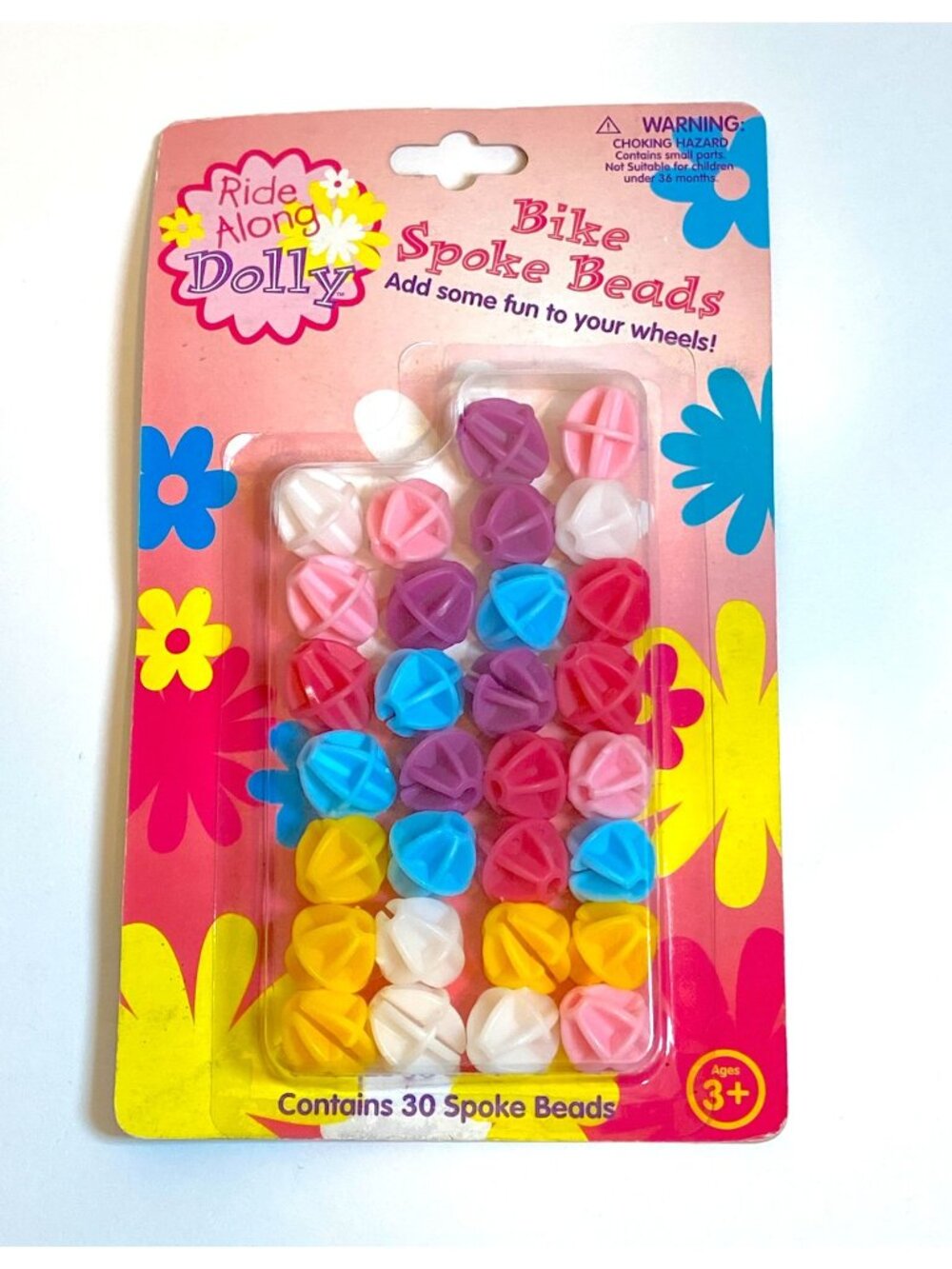 Ride Along Dolly Bicycle Bike Spoke Beads Pack of 30 Pink Purple Blue Yellow...